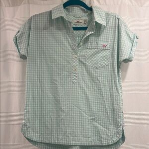 Vineyard Vines Light Green Gingham Shirt